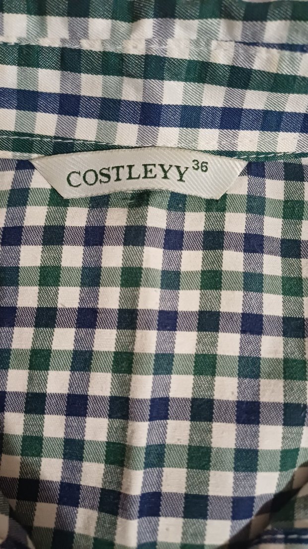 Yeşil Kareli Kısa Kollu Kadın Gömlek - Görsel 2