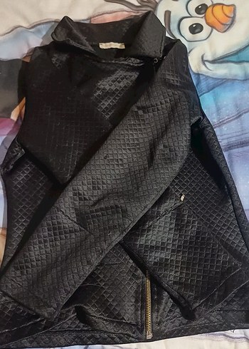 Fermuarlı Siyah Deri Biker Ceket - Görsel 3