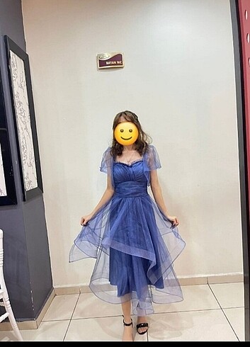 Diğer S beden kısa lacivert elbise