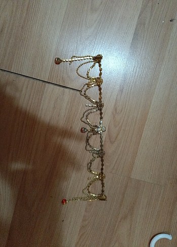 Boncuklu Altın Renkli Saç Aksesuarı - Görsel 2