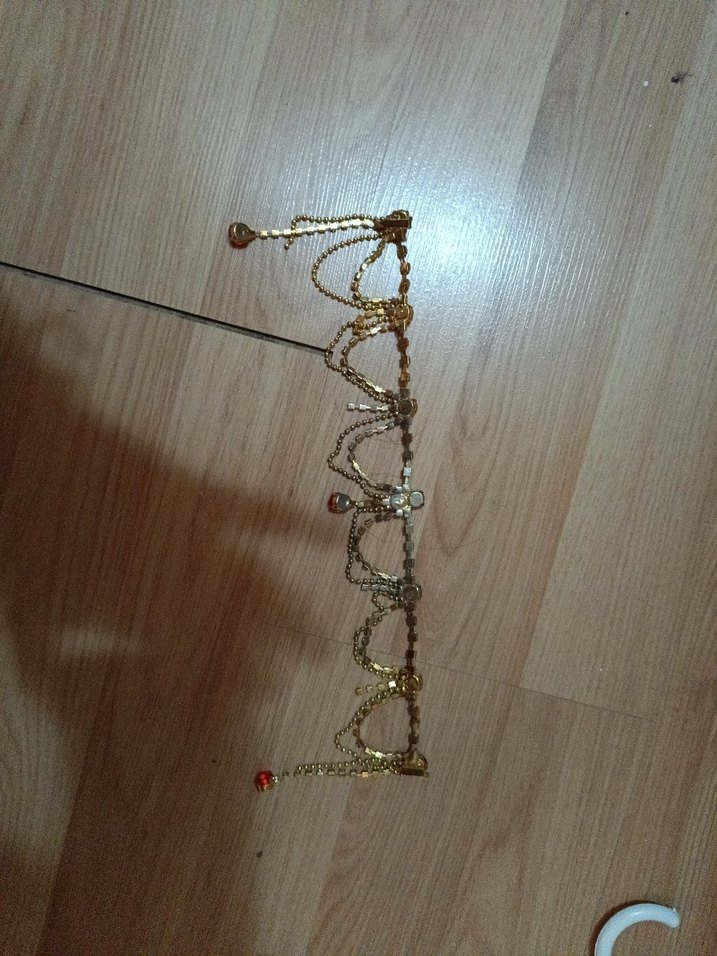 Boncuklu Altın Renkli Saç Aksesuarı - Görsel 2