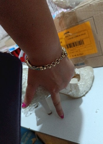 Dantel İşlemeli Beyaz Vintage Yüksek Topuklu Gelin Ayakkabısı - Görsel 6