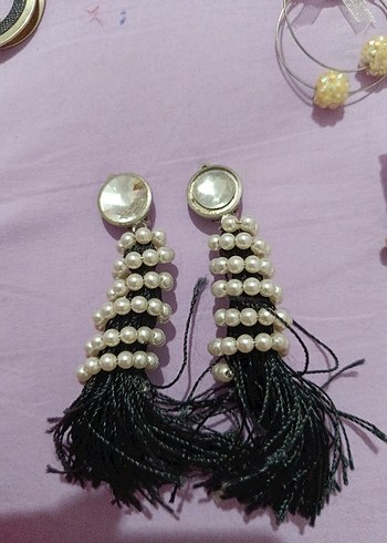 Renkli Mini Boncuklu Kadın Küpeler - Görsel 2