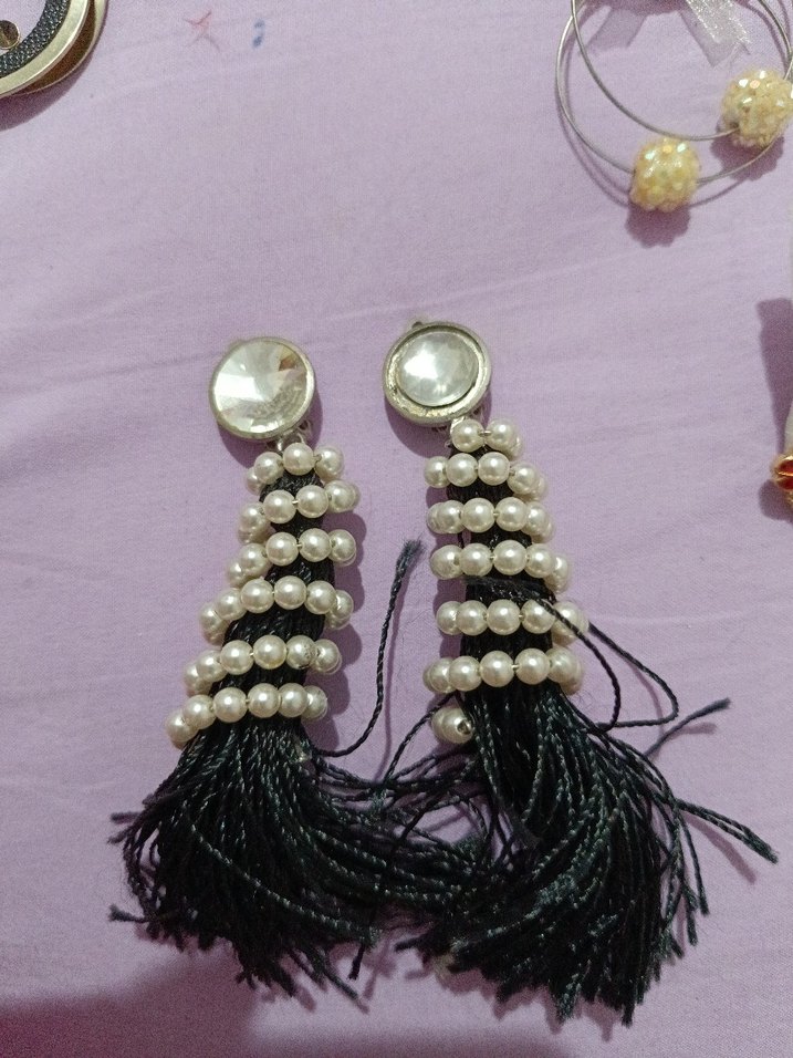 Renkli Mini Boncuklu Kadın Küpeler - Görsel 2