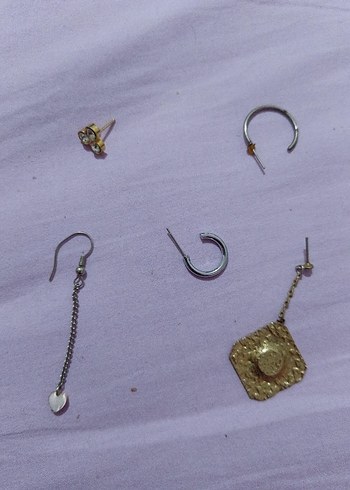 Altın Renkli Kadın Küpe Seti - Görsel 3