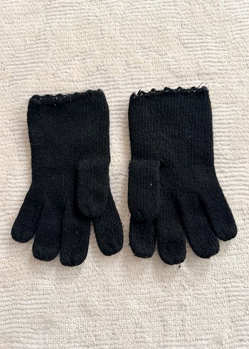 Siyah Örgü Detaylı Eldiven - Görsel 2