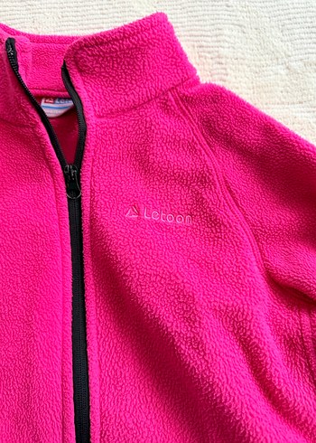 Kız Çocuk Pembe Fermuarlı Polar Ceket - Görsel 2