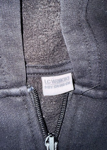 Çocuk Siyah Kapüşonlu Fermuarlı Sweatshirt - Görsel 2