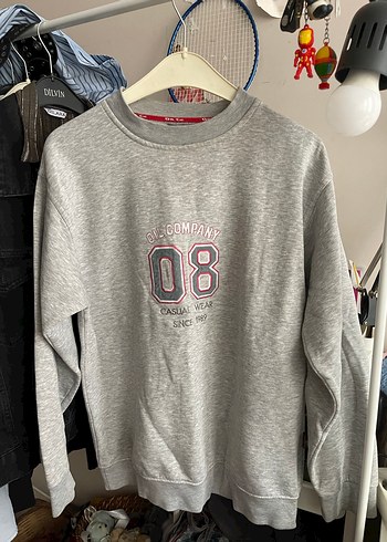 Gri vintage Kadın Sweatshirt - Görsel 3
