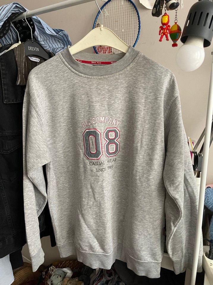 Gri vintage Kadın Sweatshirt - Görsel 3
