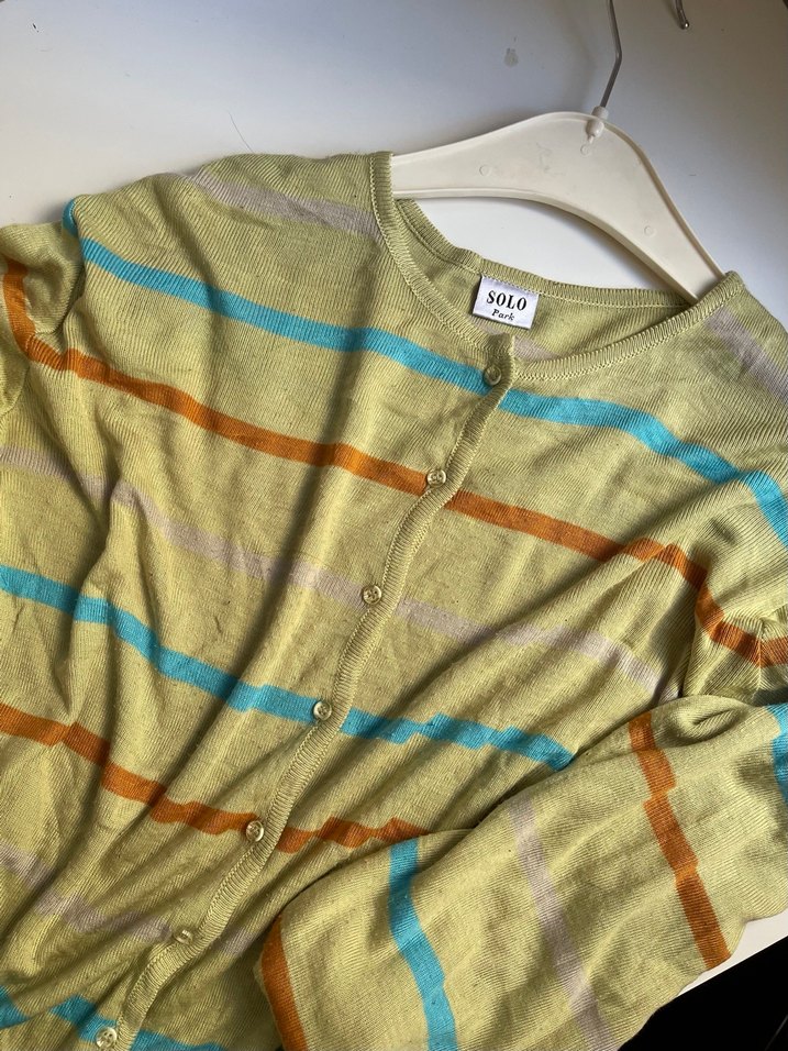 Çok Renkli vintage Triko Hırka - Görsel 3