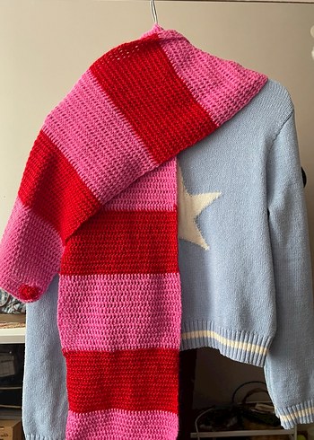 Kalp detaylı xl atkı - Görsel 6