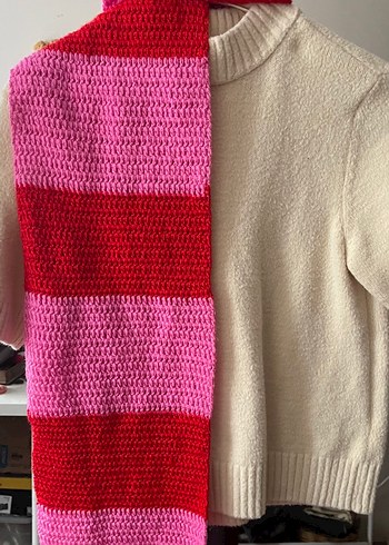 Kalp detaylı xl atkı - Görsel 4