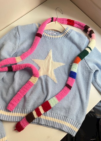 Çok Renkli Örgü atkı Pinterest - Görsel 4