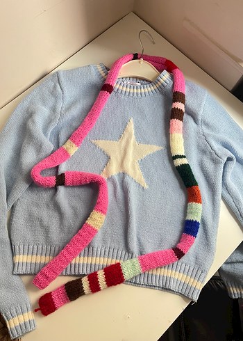 Çok Renkli Örgü atkı Pinterest - Görsel 2