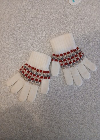 Nakışlı Beyaz Kız Çocuk Eldiveni 8-10 yaş - Görsel 2