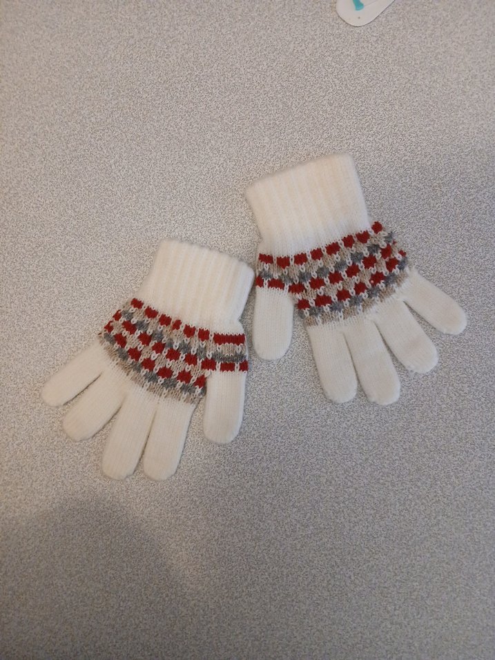 Nakışlı Beyaz Kız Çocuk Eldiveni 8-10 yaş - Görsel 2