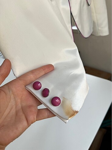 Vintage vatkalı saten ceket - Görsel 5