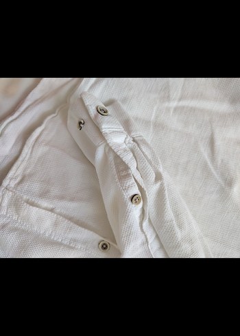 Erkek Beyaz Keten Uzun Kollu Gömlek - Görsel 3