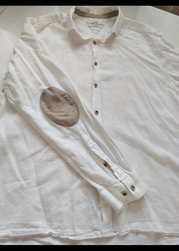Erkek Beyaz Keten Uzun Kollu Gömlek - Görsel 4