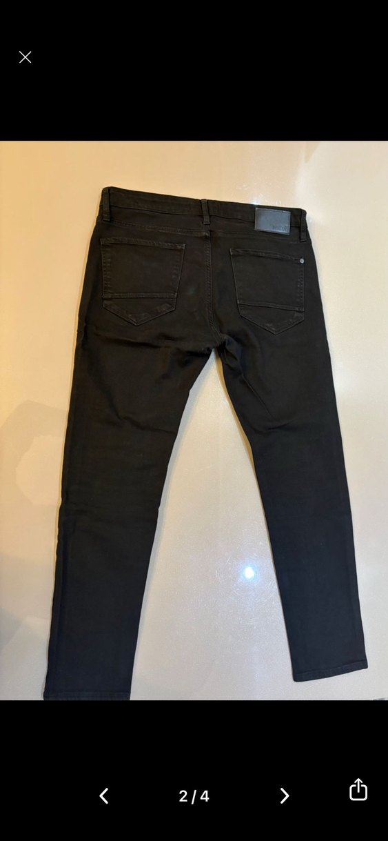 Erkek Siyah Regular Fit Denim Pantolon - Görsel 2