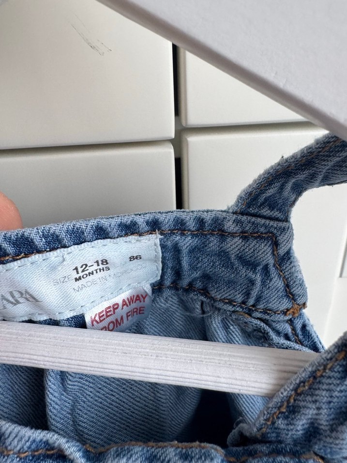 Kolsuz Fırfırlı Kız Çocuk Kot Elbise - Görsel 3