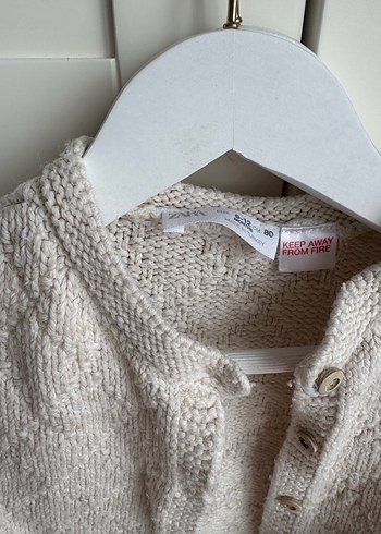 Kız Çocuk Bej Bohem Örgü Hırka - Görsel 2