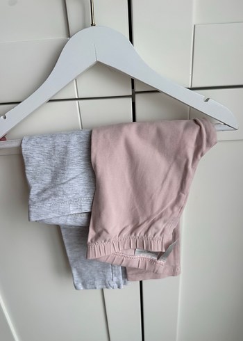 Kız Çocuk Gri Pamuklu Dar Kesim Tayt - Görsel 3