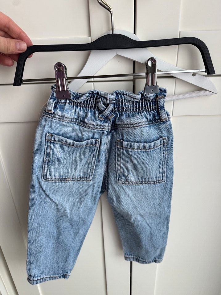 Kız çocuk Çocuk lacivert  Bol Kesim Denim Pantolon - Görsel 3