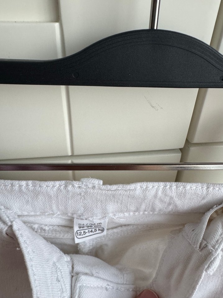 Kız Çocuk Beyaz Denim Pantolon - Görsel 3