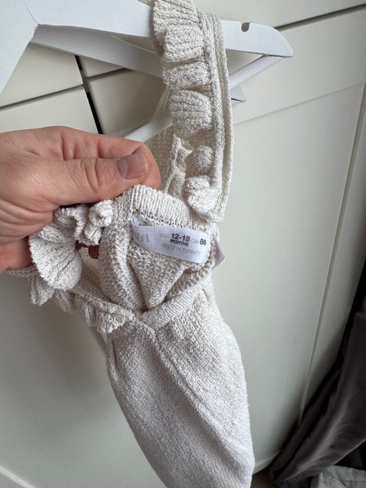 Kız Çocuk Bohem Örme Askılı Elbise - Görsel 3