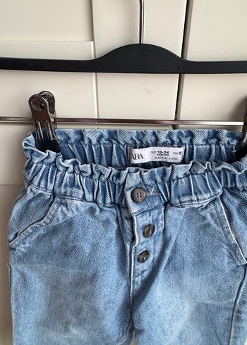 Düğmeli Loose Fit Kız Kot Pantolon - Görsel 2