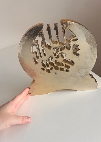 Altın Renkli Parlak Ay ve Yazılı Figürin - Görsel 4