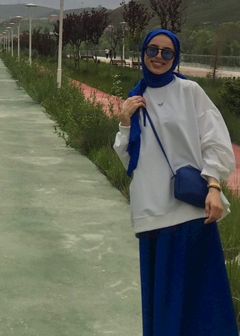 Lacivert saten etek