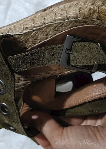 Kadın Süet Espadril  Haki - Görsel 5