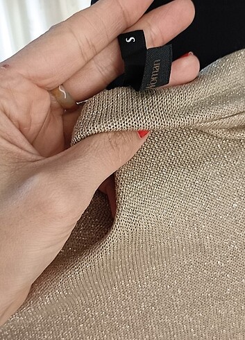 s Beden altın Renk Bluz boğazlı