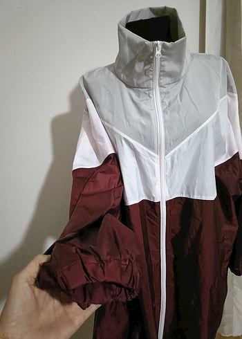 Bordo Uzun  Kesim Kadın Yağmurluk - Görsel 2