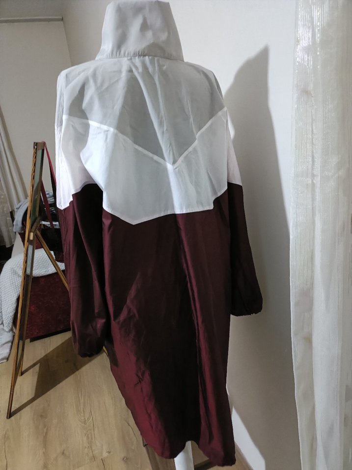 Bordo Uzun  Kesim Kadın Yağmurluk - Görsel 4