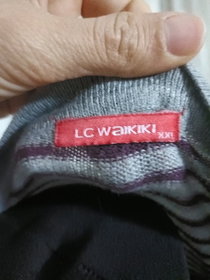 Çizgili Gri Kadın Triko - Görsel 3