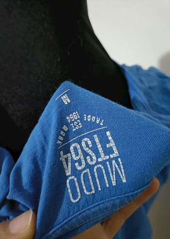 Mavi Baskılı Kısa Kollu Kadın Tişört - Görsel 5