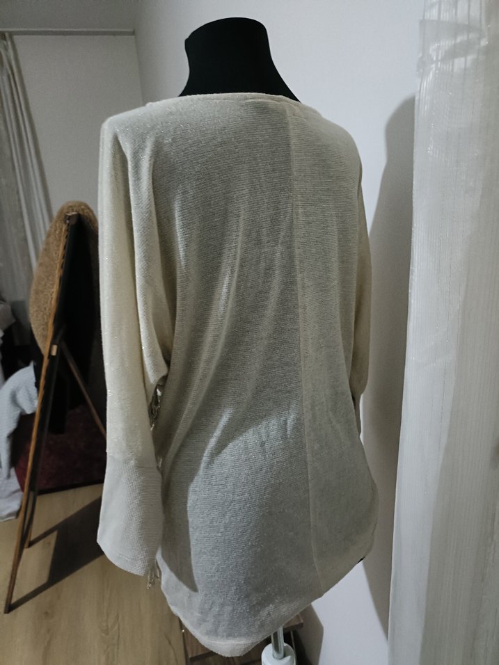 Gri Bohem Püsküllü Kadın Triko Kazak - Görsel 4