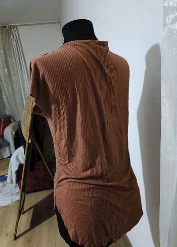 Bej Kısa Kollu Basic Tişört - Görsel 4