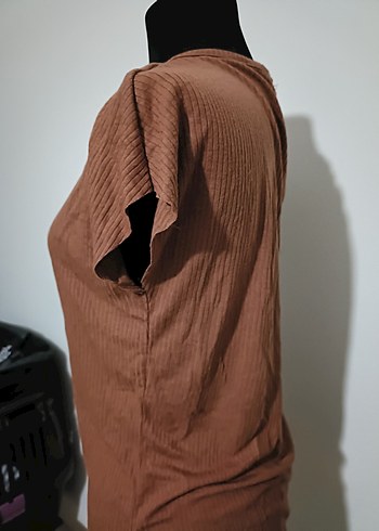 Bej Kısa Kollu Basic Tişört - Görsel 5