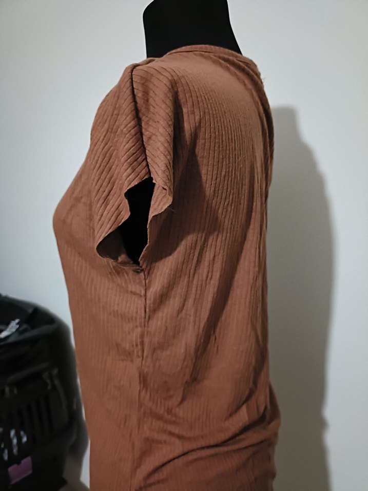 Bej Kısa Kollu Basic Tişört - Görsel 5