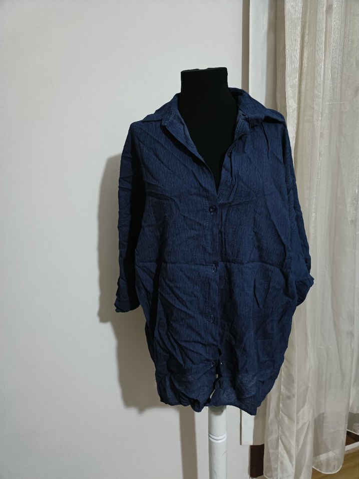 Lacivert Kadın Gömlek - Görsel 2