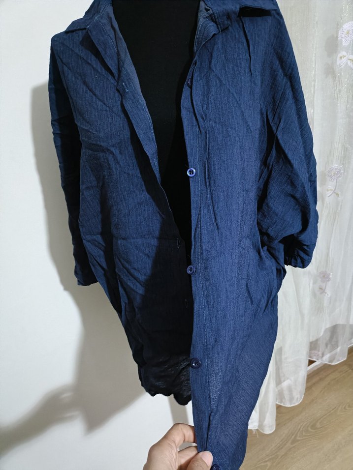 Lacivert Kadın Gömlek - Görsel 5