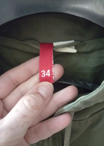 34 Beden gri Renk Haki Kadın Ceket