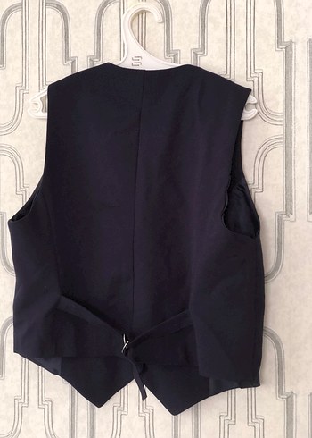 Zara Lacivert Mini Kumaş Pantolon ve Düğmeli Yelek