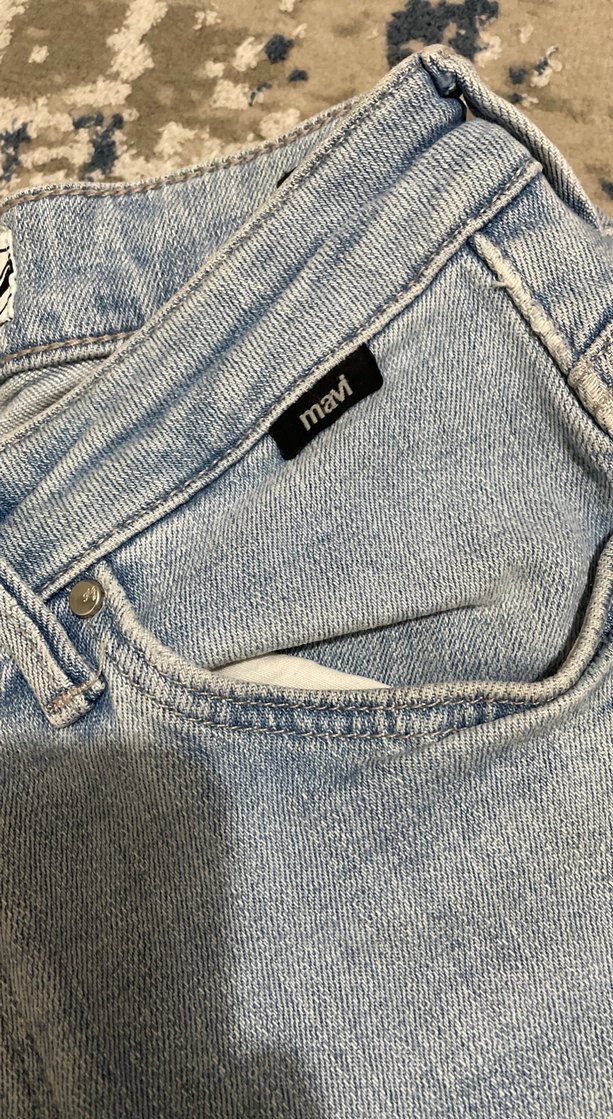 Kadın Mavi Loose Fit Midi Denim Jean - Görsel 2