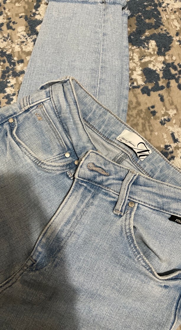 Kadın Mavi Loose Fit Midi Denim Jean - Görsel 3